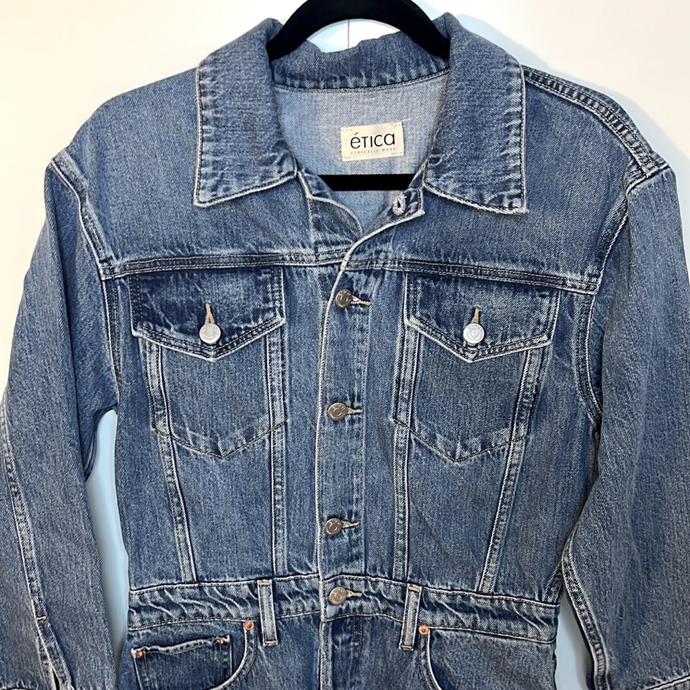 Etica Lotta Denim Dress. New with tags. Size Small dark denim color - Picture 6 of 10